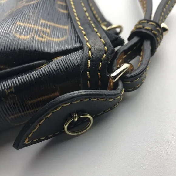DOONEY & BOURKE 1975 Signature Purse DB Handbag black and gold with red lining - Picture 5 of 13